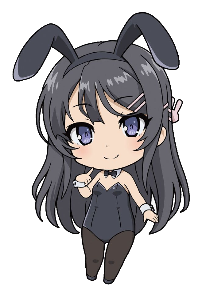 Mai Sakurajima chibi com fantasia de coelho